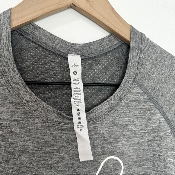 Lululemon x Peloton Swiftly Tech Short Sleeve Crew Gray Heathered size 6 - Picture 3 of 5